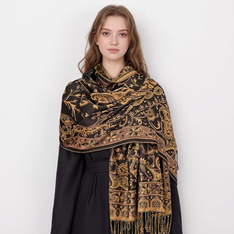 Luxury Brand Autumn Cashmere Shawl Ladies Wrap Warm Winter Scarf Design Printed Women'S Jacquard Scarf