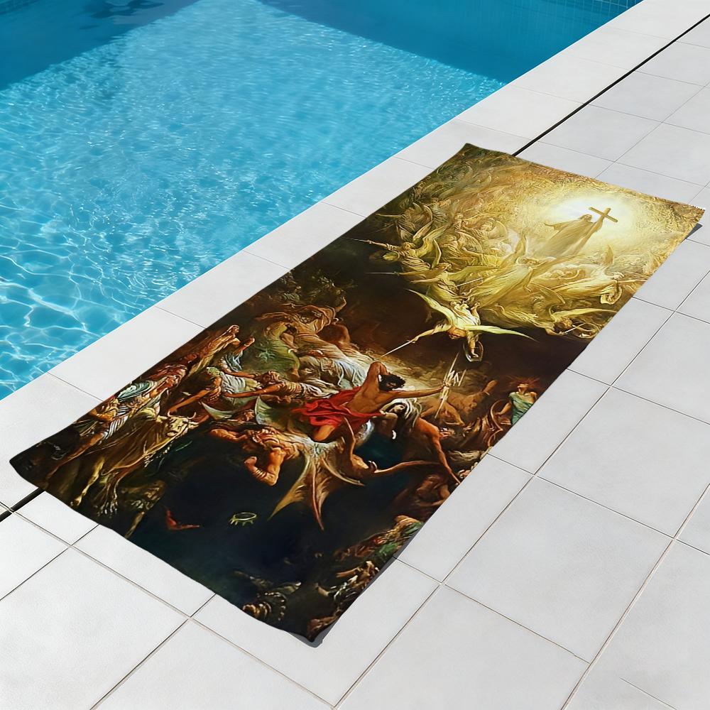 Gustav Dore Satan Towel Beach Quick Dry Soft Pool Towels Gift for Travel Gym Shower Camping sports