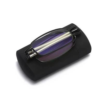 1 Pair Metal Compact Folding Anti-Blue Light Reading Glasses With Carrying Case