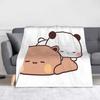 Panda Bear Couple Cartoon Blanket Velvet Spring Autumn Bubu And Dudu Breathable Soft Throw Blankets for Bedding Bedroom Quilt