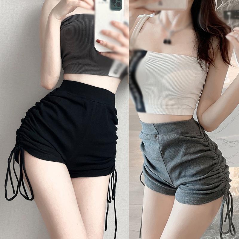 Women's Shorts Summer High Waist Casual Sports Shorts Solid Color Straight Shorts