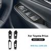 Sticker For Toyota Prius 60 Series 2023 2024 2025 LHD RHD Real Soft Carbon Fiber Car Window Lift Button Panel Trim Accessories