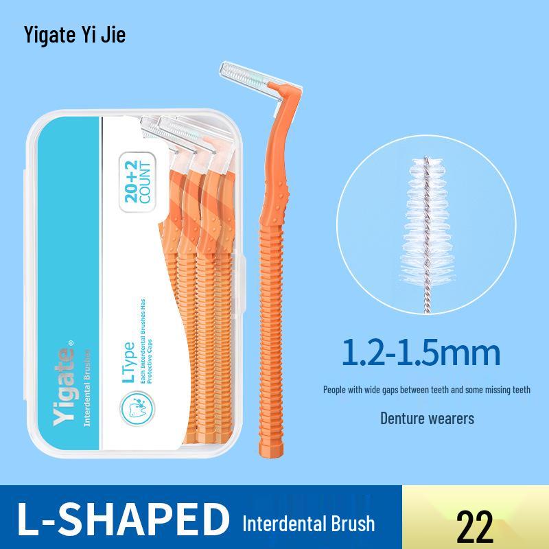 Yijie L-shaped Dental Floss & Interdental Brush - Super Fine Soft Bristles for Orthodontic Gap Cleaning