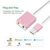 GOOJODOQ 7,1 tarjeta de sonido USB externa Jack 3,5mm Adaptador de Audio USB auricular micrófono tarjeta de sonido para Macbook ordenador portátil PC ZH