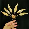 Leaf Ancient Hanfu Headwear U Shape Hairpin Metal Hair Sticks Thai Headdress Ancient Style Headwear