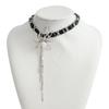 Gothic Spider Black Leather Choker Necklace Unisex Simulation Pearl Tassel Pendant Punk Neck Chain Jewelry Accessories