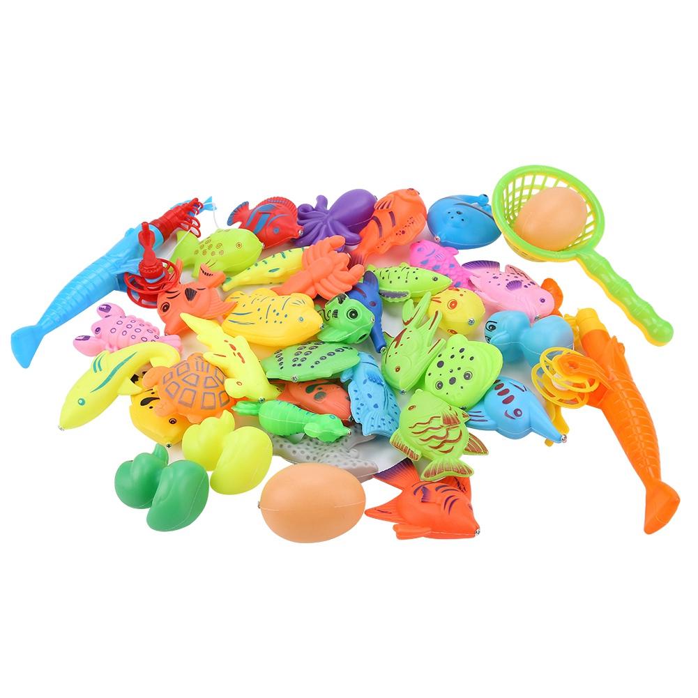 39pcs Set Magnetic Fishing Toy Fish Rod Net Set Playing Game Educational Toys Baby Kids Gift