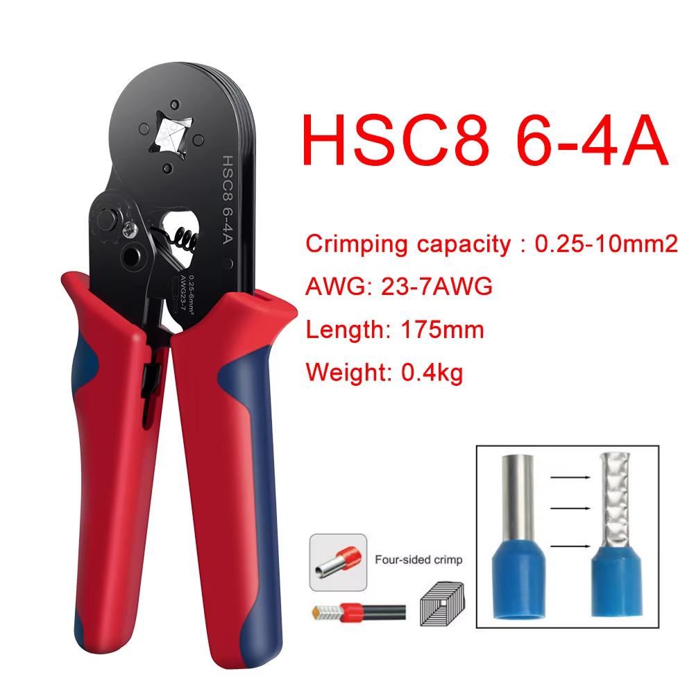 HSC8 6-4/6-6 Electrical Ferrules Tool Self-adjustable Ferrule Crimping Tool  for Household DIY Use