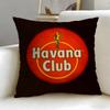 Classic Beverage Brand Havana Club Cushion Cover Soft  EasyWash Pillow Case  Versatile for Couch Bed Travel and Office