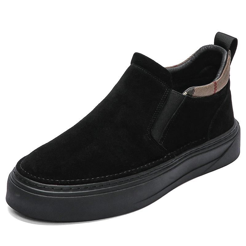 

Autumn Retro Style Solid-color Suede Mid-calf Slip- Soft-soled Anti-slip and Versatile Outdoor Fashi Casual Walking Shoes 40 чёрный