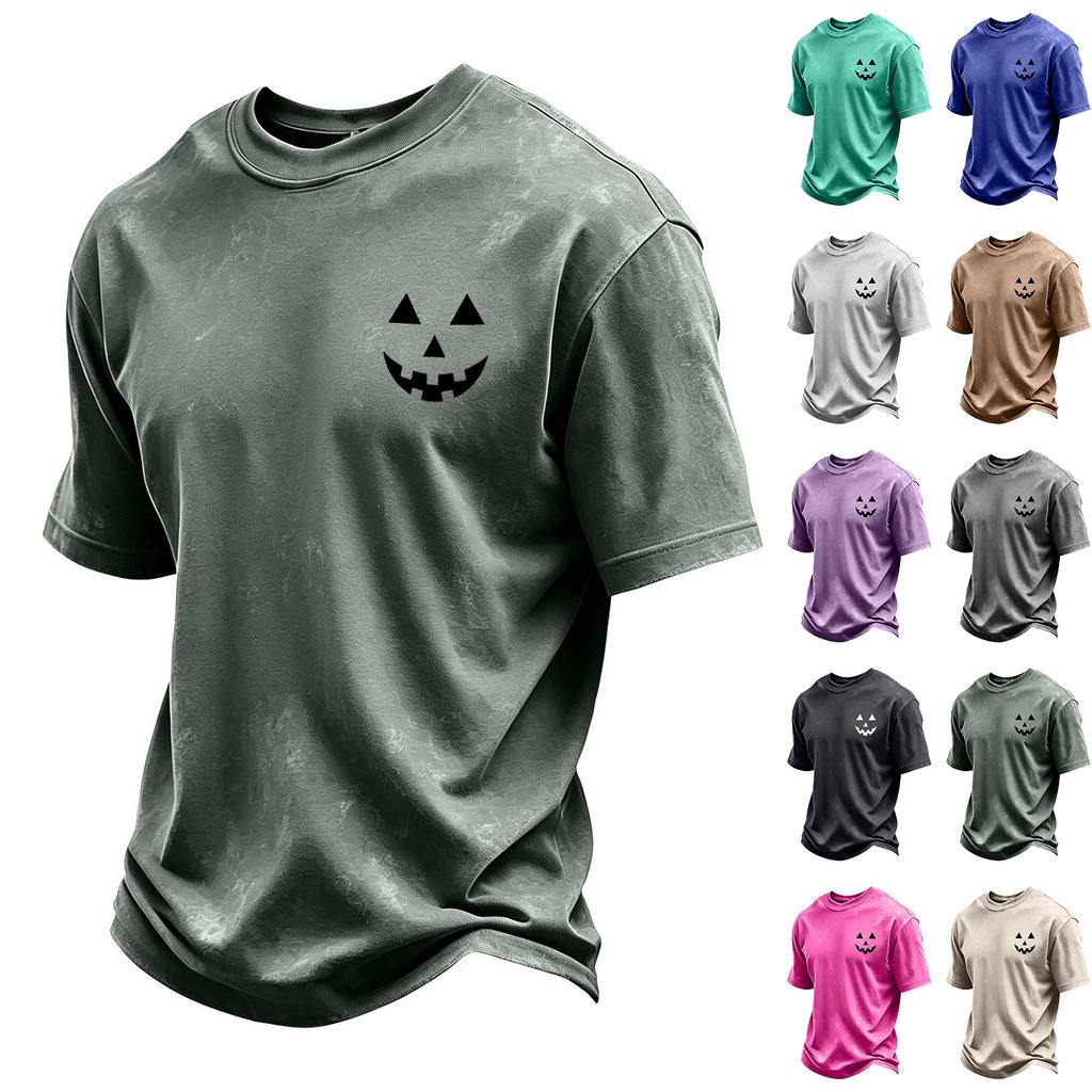 Men's Retro Halloween Graphic T-Shirt Short Sleeve Neck Casual Top