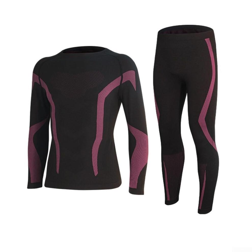 Quick Dry Insulated Underwear for Skiing Thermal Base Layers Moisture Wicking Lightweight Outdoor Pants S Pink