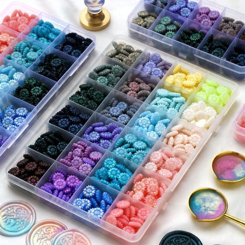 200/350/650Pcs Colorful Sealing Wax Beads for Wax Seal Stamp, Gift Wrapping, 10/15/24 Colors Flower Wax Seal Beads