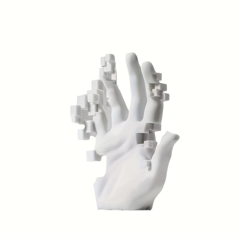 

1pc Classic Nordic Style Resin Mosaic Palm Sculpture, Abstract Art Ornament for Home, Living Room, Porch, Cabinet Decor, Universal Holiday Theme белый