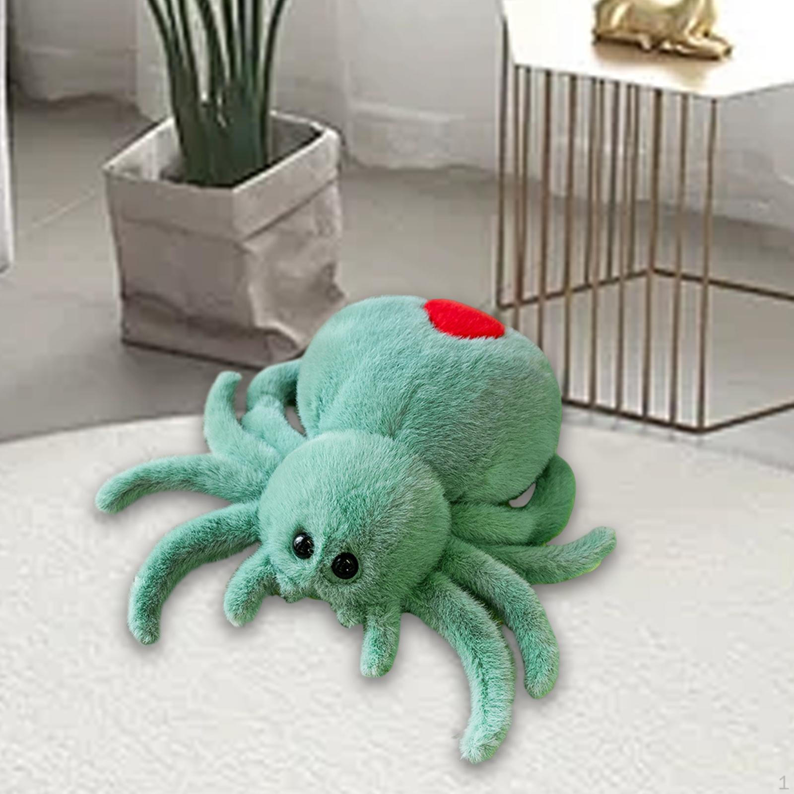 

25 см плюшевая фигурка паука, автомобильный диван, милая гостиная, мягкая игрушка, кукла для семьи, зелёный