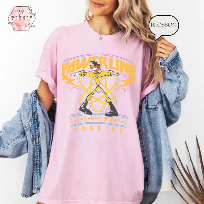 Retro 90s Goofy Movie   Tshirt Max Goofy Powerline Tour Tshirt   World Tour Tshirt S