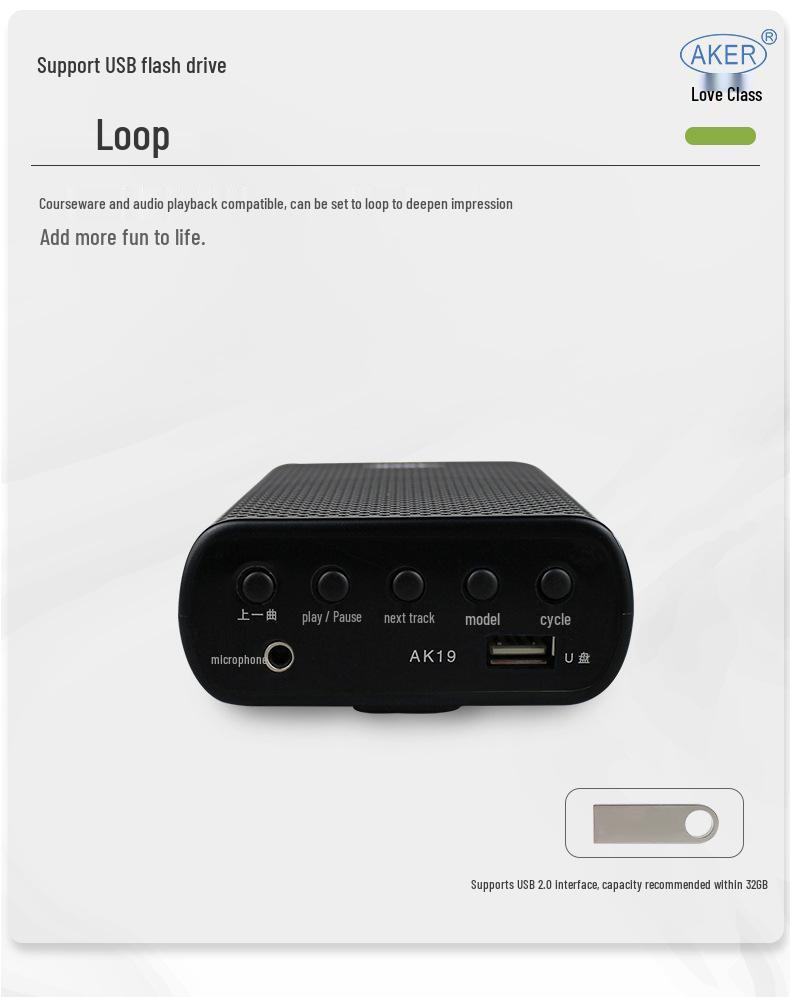 iKEC AK19 Portable Lightweight Bluetooth Amplifier for Teachers