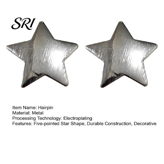 Star Hair Accessories 1 Pair Hairpins Five-Pointed Shape Clips Metal Sturdy Texture Side Bang Pins Fade-Resistant Accessory Small Decorative