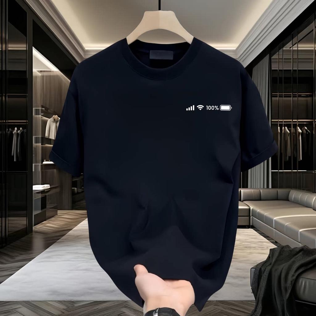 2026 Street Style Electric Print Fashionable Casual Round Neck Pure Cotton Printed Short Sleeved Unisex Personalized Tshirt