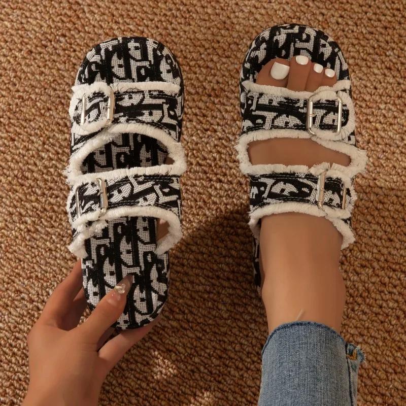 

Women Slippers New Comfort Soft Thick-Soled Slippers Travel Vacation Beach Shoes Designer Platform Casual Sandals Slides Women 36