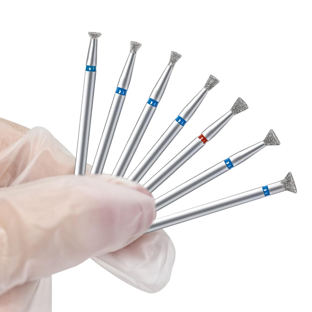 7pcs Professional Safety Diamond Nail Drill Bit Set, Carbide Cuticle Bits For Electric Manicure And Pedicure, 7 Pieces