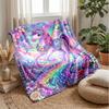 Magical Unicorn Rainbow Theme Blanket Lightweight Warm Flannel Blanket Decorative Throw Blanket for Home Decoration