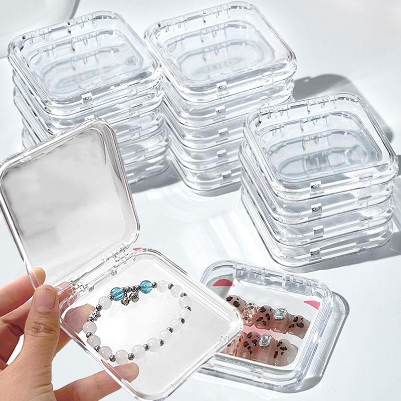 1/10pcs Transparent Earring Bracelet Boxes Organizer Holder Acrylic Jewelry Storage Box Container Nail Display Packaging Case