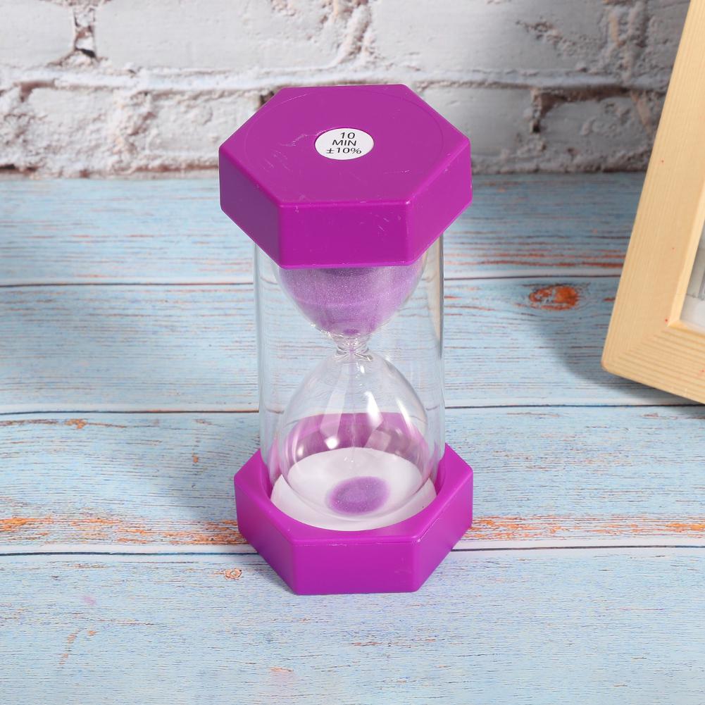 Tragbare Kinder Sanduhr Zuhause Büro Sanduhr Sanduhr Timer Geschenk (Lila 10 Minuten)