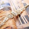 New Rhinestone Trim Accessories Sew On Hot-fix Bodice Applique White Wedding Dress Crystal Belt for Bridal Dress