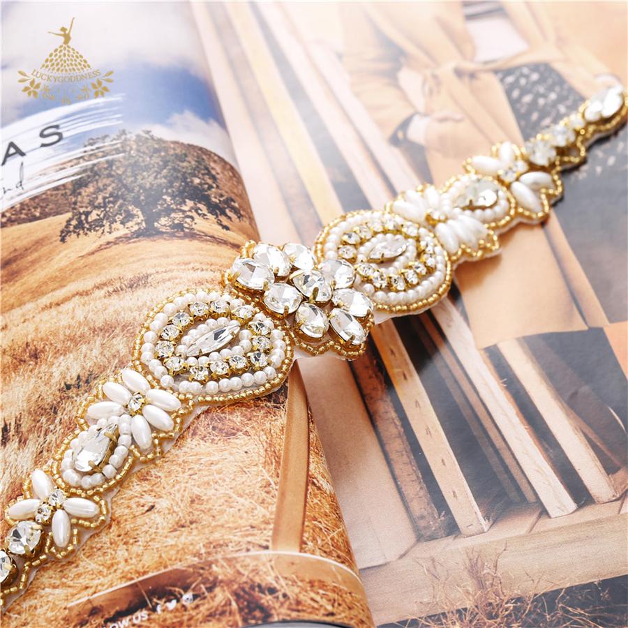 New Rhinestone Trim Accessories Sew On Hot-fix Bodice Applique White Wedding Dress Crystal Belt for Bridal Dress