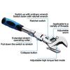 5-in-1 Adjustable Ratchet Wrench, Swivel Head Stainless Steel Tool, Extendable Rust Resistant Hand Tool for Mechanics Plumbers