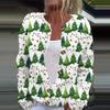 Women's Casual Long Sleeve Woolen Christmas Knitted Cardigan Button Down Jacket