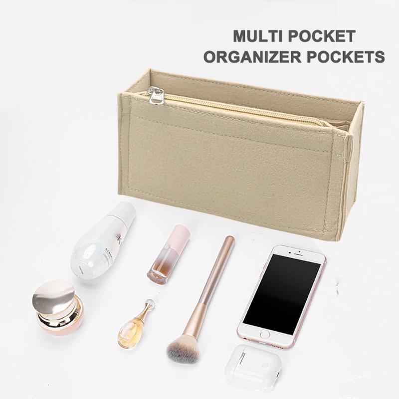 EverToner Inner Purse Fits For Leboy S M L Flap Insert Bag Organizer Makeup Handbag Portable Cosmetic Bags Base Shaper