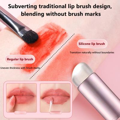 Pensulă Moale din Silicon pentru Buze Cu Capac Anti-Praf Cap Rotund Aplicator de ruj Instrument Cosmetic pentru Buze Pensulă Multifuncțională pentru Fard de Ochi