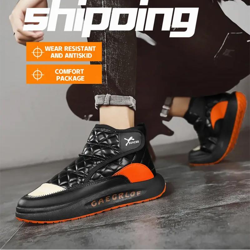 Men Snow Boots Winter High-top Fashion Causal Snow Boots for Men Boots Padded Thickening Warm Shoes Non-slip Men Shoes