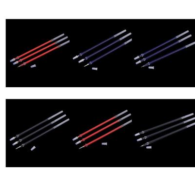 100pcs Recharges de Stylo à Bille Pointe Aiguille 0.5mm Gel Noir Bleu Rouge Encre Recharges