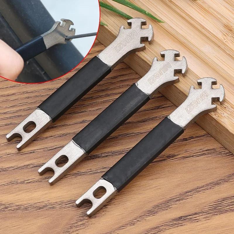 1/2pcsMulti-function Spoke Wrench with Silicone Sleeve Wheel Tension Adjustment Repair Tool Stainless Steel Bicycle Spoke Wrench