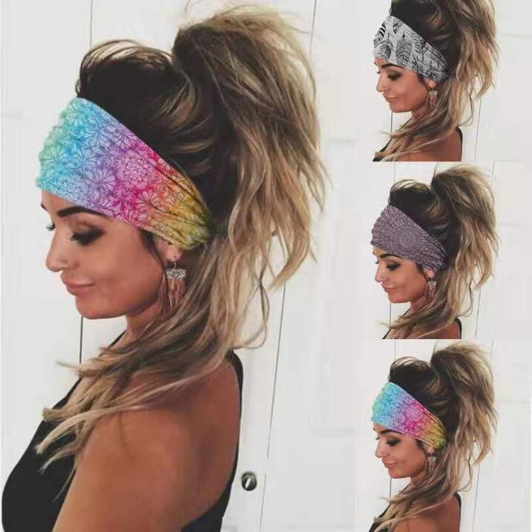 

Women s Summer 2025 Windproof Milk Silk Printed Yoga Headscarf One Size серый