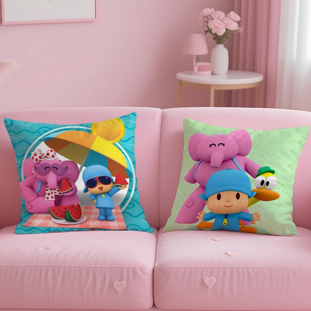 B-Boy-Girl-Pocoyo Cushion Cover Short Plush Double-Sided Printing Home Machine Washable In Warm Winter Pillow Case