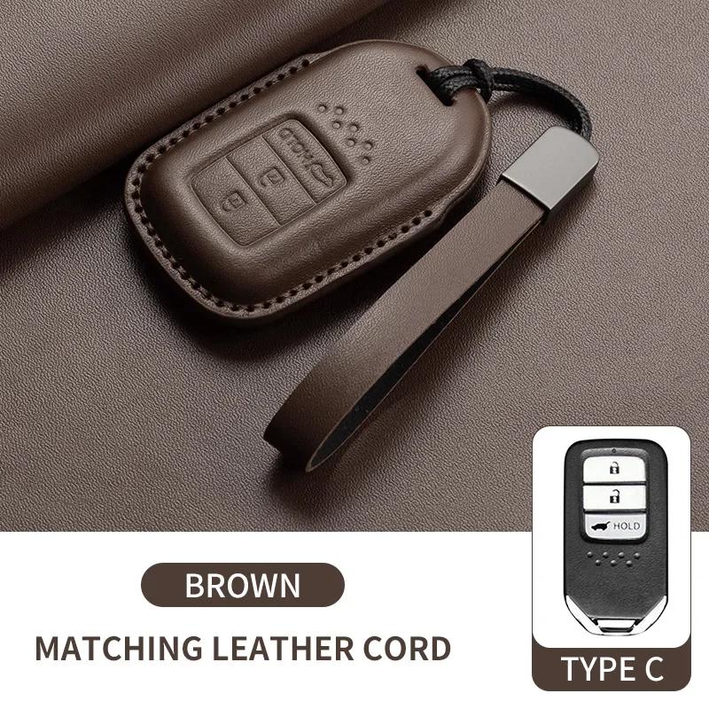 For Honda Civic 11th 2022 for Honda Civic Accord HR-V CR-V 2023 Key Fob Shell Accessories Leather Car Folding Key Cover Case
