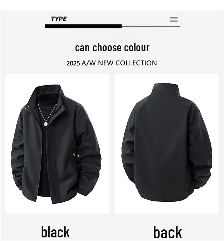 Men's 2026 Stylish Stand-up Collar Workwear Jacket - Spring & Autumn Casual Top