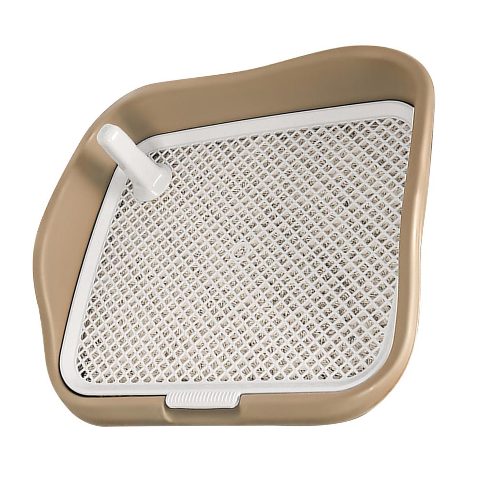 Dog Potty Tray with Raised Fences Removable Mesh Grid Pad and Post Prevent Splashing Large Space Dog Training Toilet