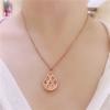 Exquisite Russian 585 Purple Gold Smart Shiny Water Drop Pendant Fashion Temperament Rose Gold Plated Color Gold Necklace