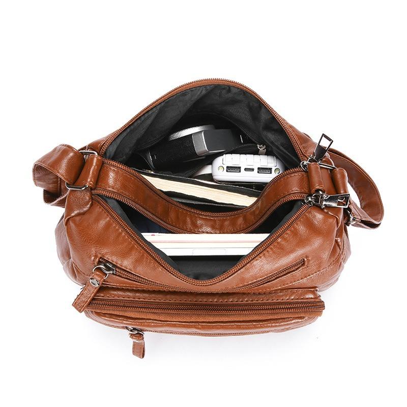 Middle-aged and elderly women's bags, new women's soft leather backpacks, large-capacity fashion versatile single shoulder messenger bags, women