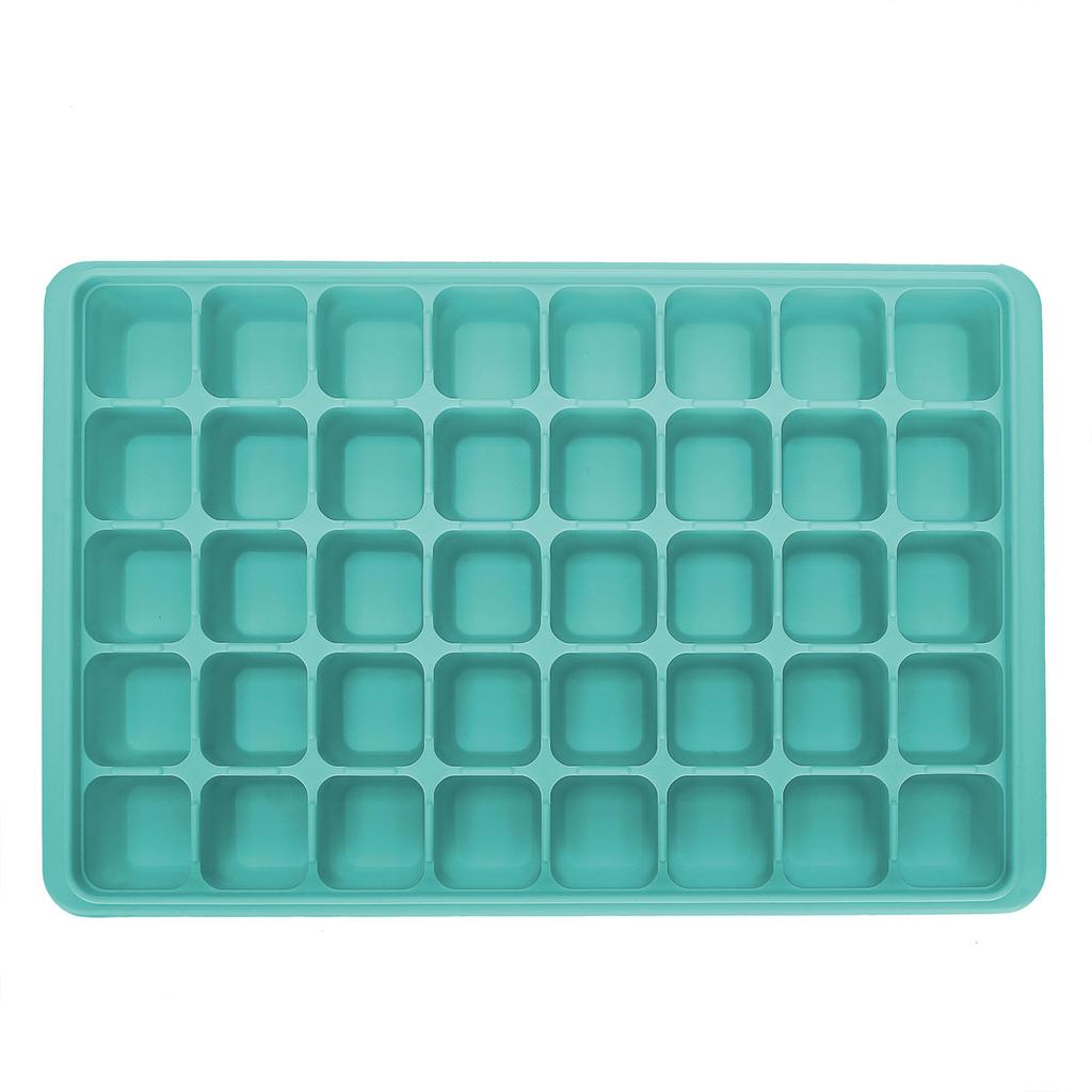 Ice Cubes Tray Molds Reusable 40 Cavity Silicone Ice Cubes Molds with Covers for Home KitchenVerdigris Color
