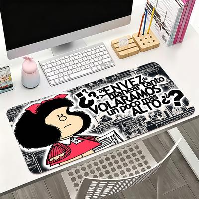 Cute Mafalda Mouse Pad For Office Gaming And Keyboards Non-Slip Large Waterproof
