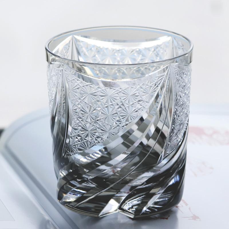 

9 Oz 11 Oz Edo Kiriko Hand Cut To Clear Grey Whisky Glass Tumbler In Gift Box For Od Fashioned Juice Vodka Wine Cocktail Beer about 260 ml-320ml