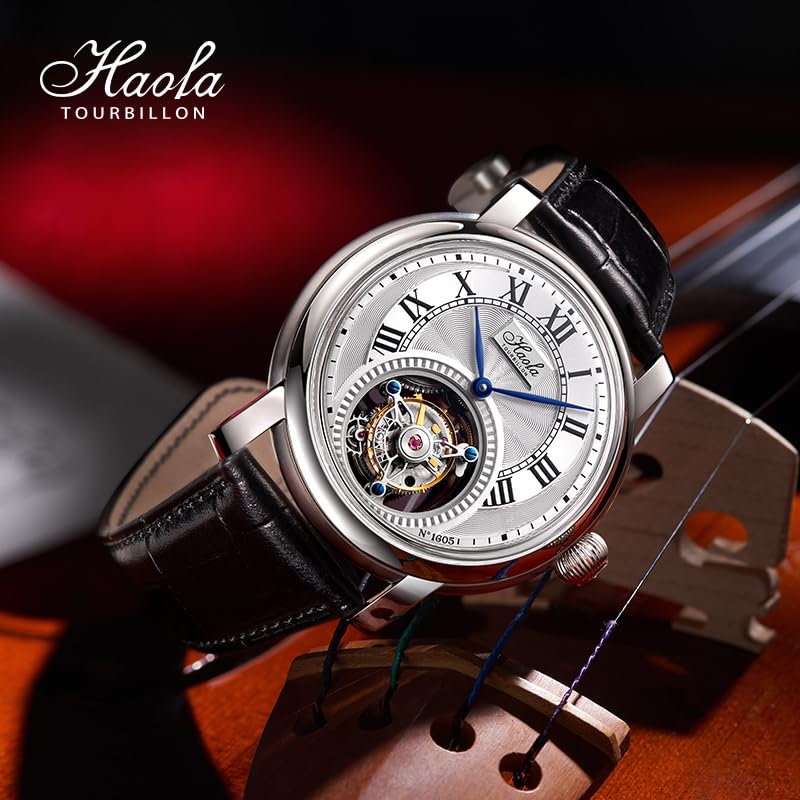 

HAOFA Tourbillon Watch Roman Dial Mechanical Manual Winding Retro Luxury Stylish Sapphire Glass Popular Waterproof Men s Men s