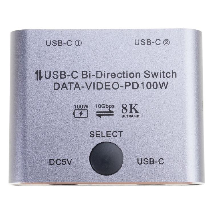 8K USB C KVM Switcher BiDirectional USB C Switcher for 2PC Easy 1 Key Switching 2 In 1Out & 2 in 1Out 3440x1440