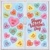 8 Sheets Valentines Day Window Clings Double-Sided Candy Heart Window Stickers Colorful Conversation Heart Windows Decals for Valentines Day Party